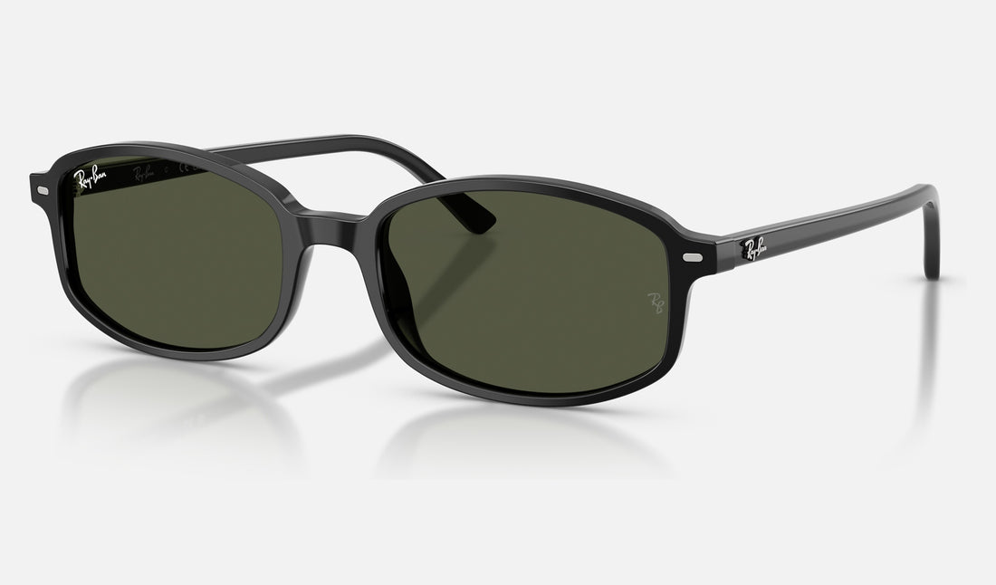 Ray-Ban RB2232F — Black / Green — quarter view