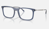 Ray-Ban RX7260F — Transparent Blue — quarter view