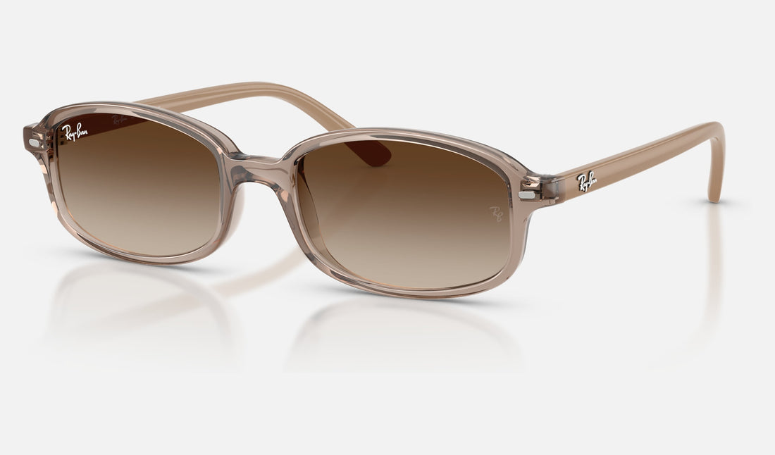 Ray-Ban Junior RJ9132SF — Transparent Beige / Gradient Brown — quarter view
