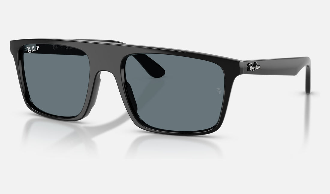 Ray-Ban RB2222 — Black / Dark Blue Polarized — quarter view
