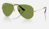 Ray-Ban Aviator RB3025 — Arista Gold / Green — quarter view