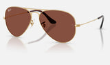 Ray-Ban Aviator RB3025 — Arista Gold / Red — quarter view