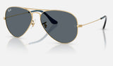 Ray-Ban Aviator RB3025 — Arista Gold / Blue — quarter view