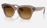 Ray-Ban State Street RB2186 — Transparent Light Brown / Gradient Brown — quarter view