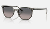 Ray-Ban Elliot RB2197 — Striped Grey / Polarized Grey Gradient — quarter view