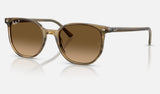 Ray-Ban Elliot RB2197 — Striped Green / Polarized Brown Gradient — quarter view