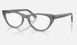 Ray-Ban RX5449D — Transparent Grey — quarter view