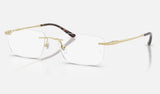Ray-Ban RX8781D — Light Gold — quarter view