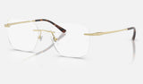 Ray-Ban RX8783D — Light Gold — quarter view