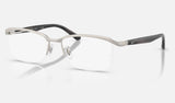Ray-Ban RX8779D — Brushed Silver — quarter view