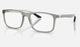 Ray-Ban RX8908 — Matte Transparent Grey — quarter view