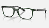 Ray-Ban RX8903 — Transparent Green — quarter view