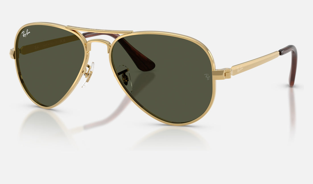 Ray-Ban Aviator Max RB3925 — Arista Gold / Green — quarter view