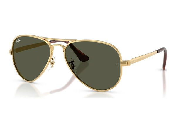 Ray-Ban Aviator Max RB3925 — Arista Gold / Green — quarter view