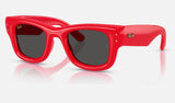 Ray-Ban Wayfarer Puffer RB4940 — Red / Ultra Black — quarter view