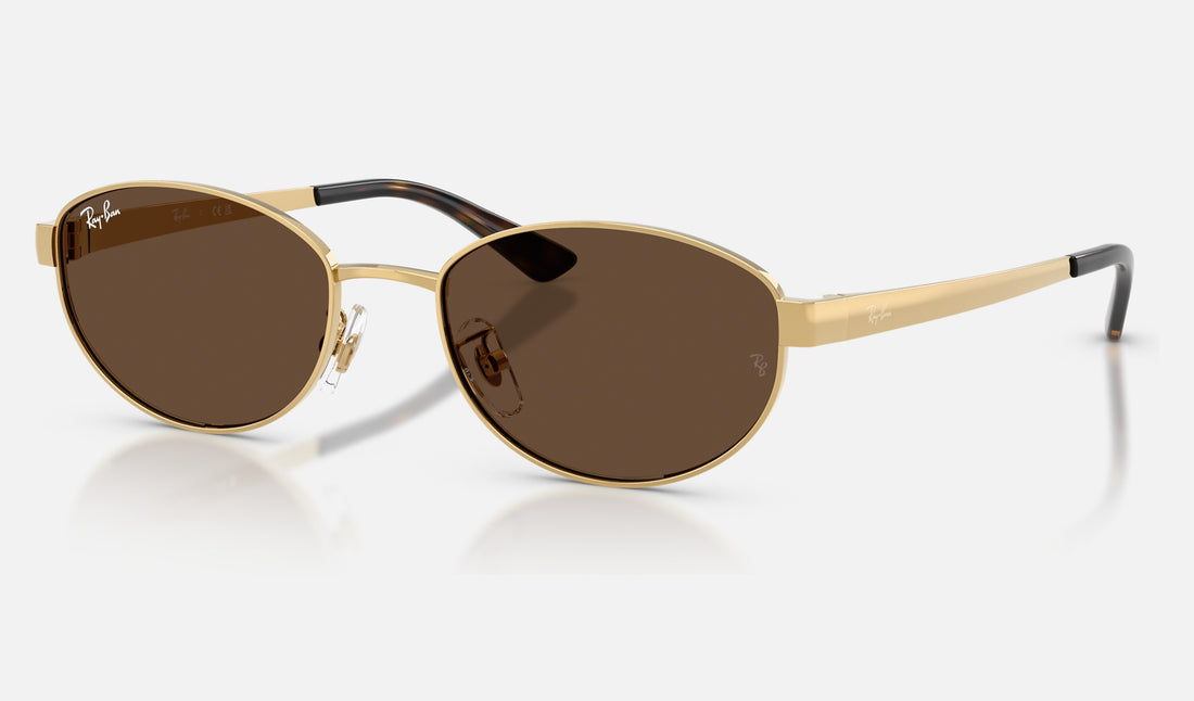 Ray-Ban RB3774D — Arista Gold / Dark Brown — quarter view