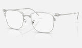 Ray-Ban New Clubmaster RX7216F — Transparent on Silver — quarter view