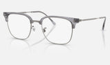 Ray-Ban New Clubmaster RX7216F — Grey on Gunmetal — quarter view