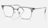 Ray-Ban New Clubmaster RX7216 — Grey on Gunmetal — quarter view