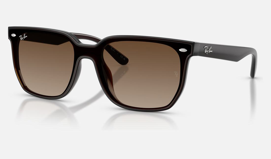 Ray-Ban RB4466D — Transparent Dark Brown / Brown Gradient — quarter view