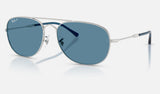 Ray-Ban Bain Bridge RB3735 — Silver / Polarized+ Blue — quarter view