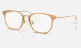 Ray-Ban RX7247D — Transparent Brown on Pale Gold — quarter view