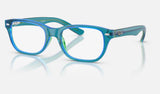 Ray-Ban Junior RY1555F — Transparent Blue & Green — quarter view