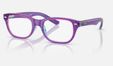 Ray-Ban Junior RY1555F — Transparent Violet & Light Blue — quarter view