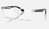 Ray-Ban RX7025 — Transparent — quarter view