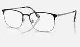 Ray-Ban RX6494 — Matte Black on Matte Gunmetal — quarter view