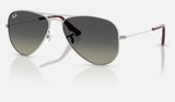 Ray-Ban Junior Junior Aviator RJ9506S — Silver / Grey Gradient — quarter view