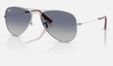 Ray-Ban Junior Junior Aviator RJ9506S — Silver / Grey Gradient Blue — quarter view