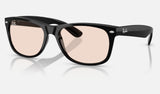 Ray-Ban New Wayfarer Low Bridge Fit RB2132F — Black — quarter view