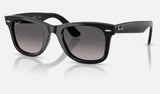 Ray-Ban Wayfarer Ease RB4340 — Black / Gradient Grey Polarized — quarter view