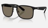 Ray-Ban RB4264 — Matte Black / Grey Polarized+ — quarter view