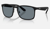 Ray-Ban RB4264 — Matte Black / Blue Polarized+ — quarter view