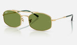 Ray-Ban RB3719 — Arista Gold / Green — quarter view
