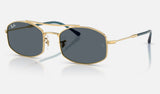 Ray-Ban RB3719 — Arista Gold / Blue — quarter view
