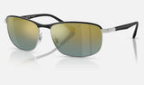 Ray-Ban Chromance RB3671CH — Black on Silver / Gold Polarized+ — quarter view