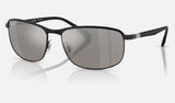 Ray-Ban Chromance RB3671CH — Black on Black / Mirror Silver Polarized+ — quarter view