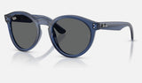 Ray-Ban RBR0505S — Transparent Navy Blue / Dark Grey — quarter view