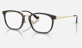 Ray-Ban RX7247D — Havana on Pale Gold — quarter view