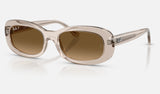 Ray-Ban RB2221F — Transparent Beige / Gradient Brown Polarized — quarter view
