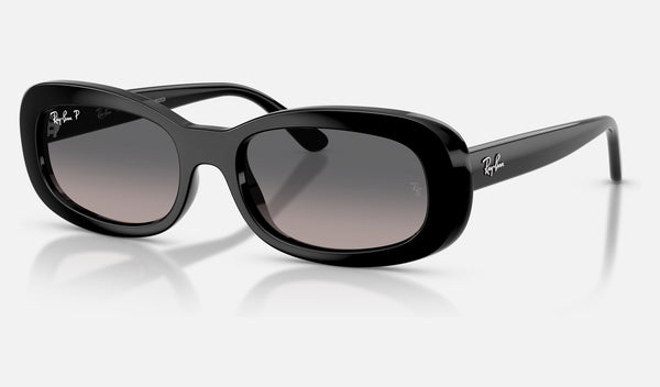 Ray-Ban RB2221F — Black / Gradient Grey Polarized — quarter view