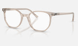 Ray-Ban Elliot RX5397 — Transparent Light Brown — quarter view