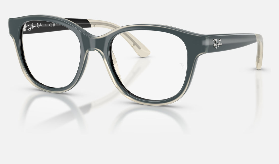 Ray-Ban Junior RY1950 — Black on Transparent — quarter view