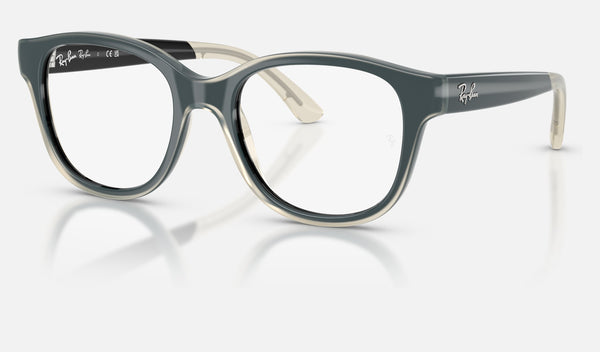 Ray-Ban Junior RY1950 — Black on Transparent — quarter view