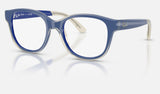 Ray-Ban Junior RY1950 — Blue on Transparent — quarter view