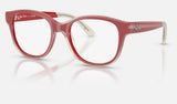Ray-Ban Junior RY1950 — Red on Transparent — quarter view