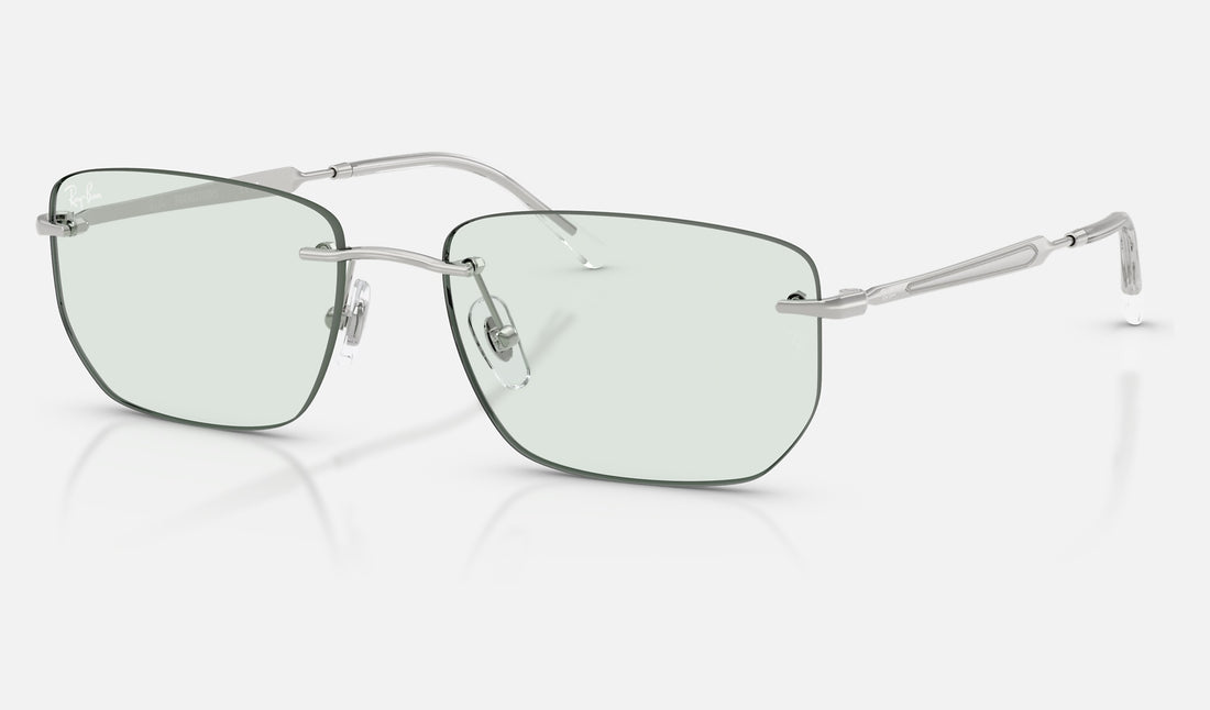 Ray-Ban RB3768 — Silver / Emerald — quarter view